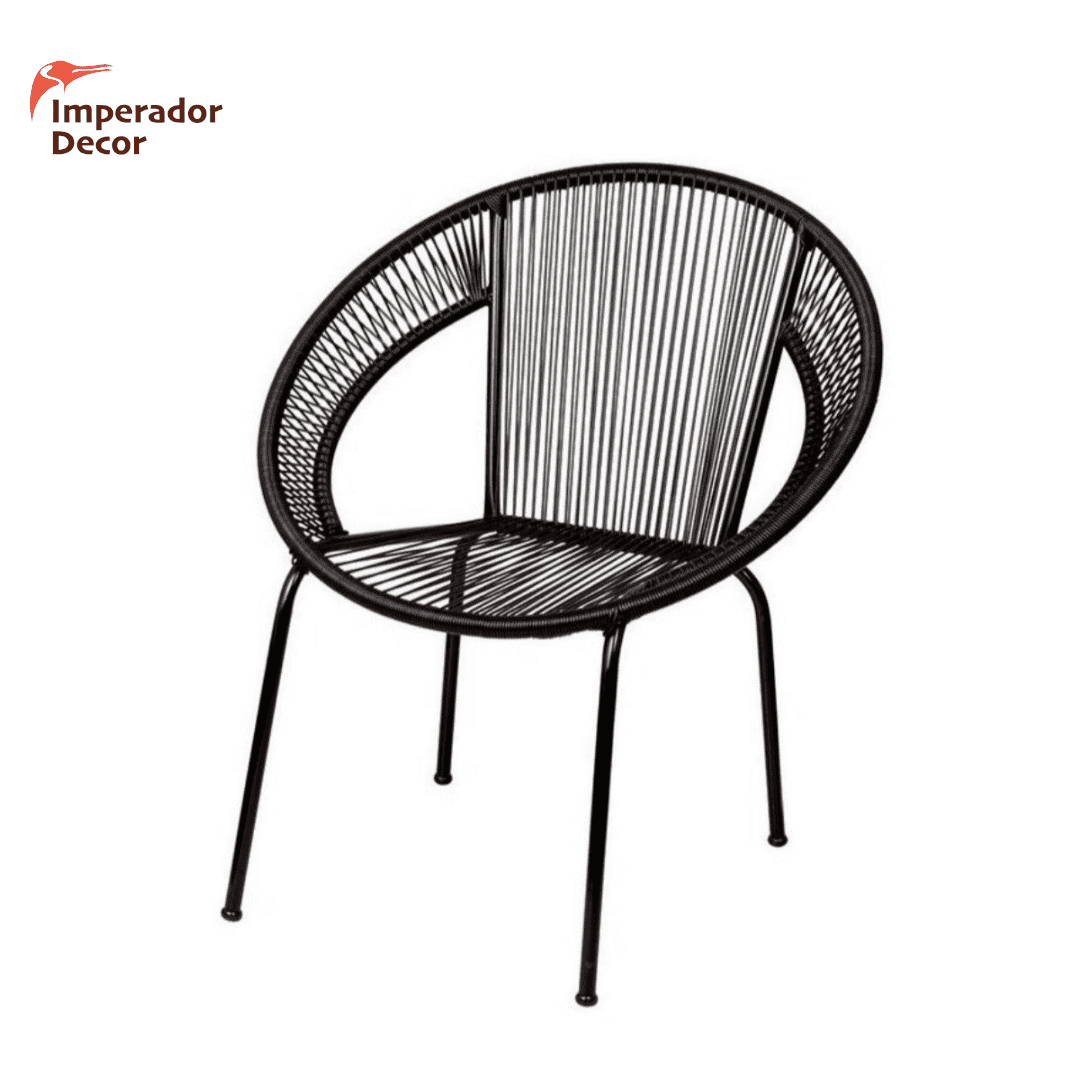 Cadeira Cancun Preto p/ Varanda e Jardim