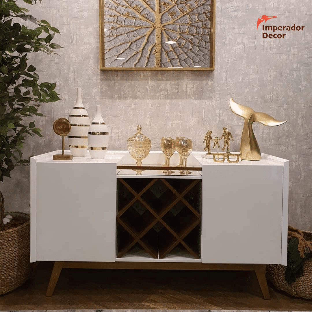 Aparador Buffet Braga 140x77x45 com Laqueado Premium