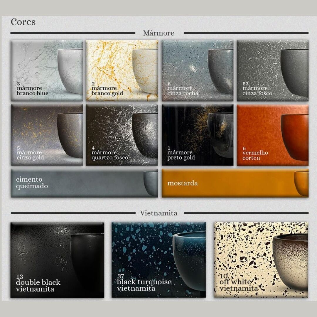 Vaso em Fibra de Vidro Estilo Vietnamita Pipa Cinza - Imagem 5